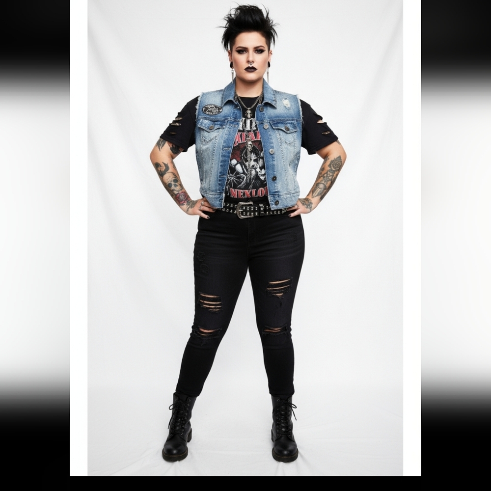 NWOT Torrid " Love Struck" Denim Vest Sz 0 (12)